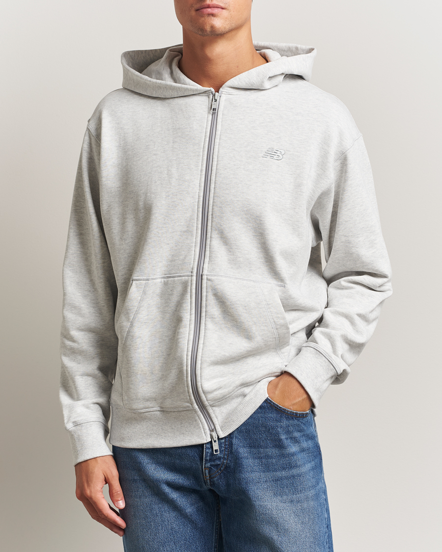 Herren | Pullover | New Balance | Essentials Terry Full Zip Hoodie Ash Heather