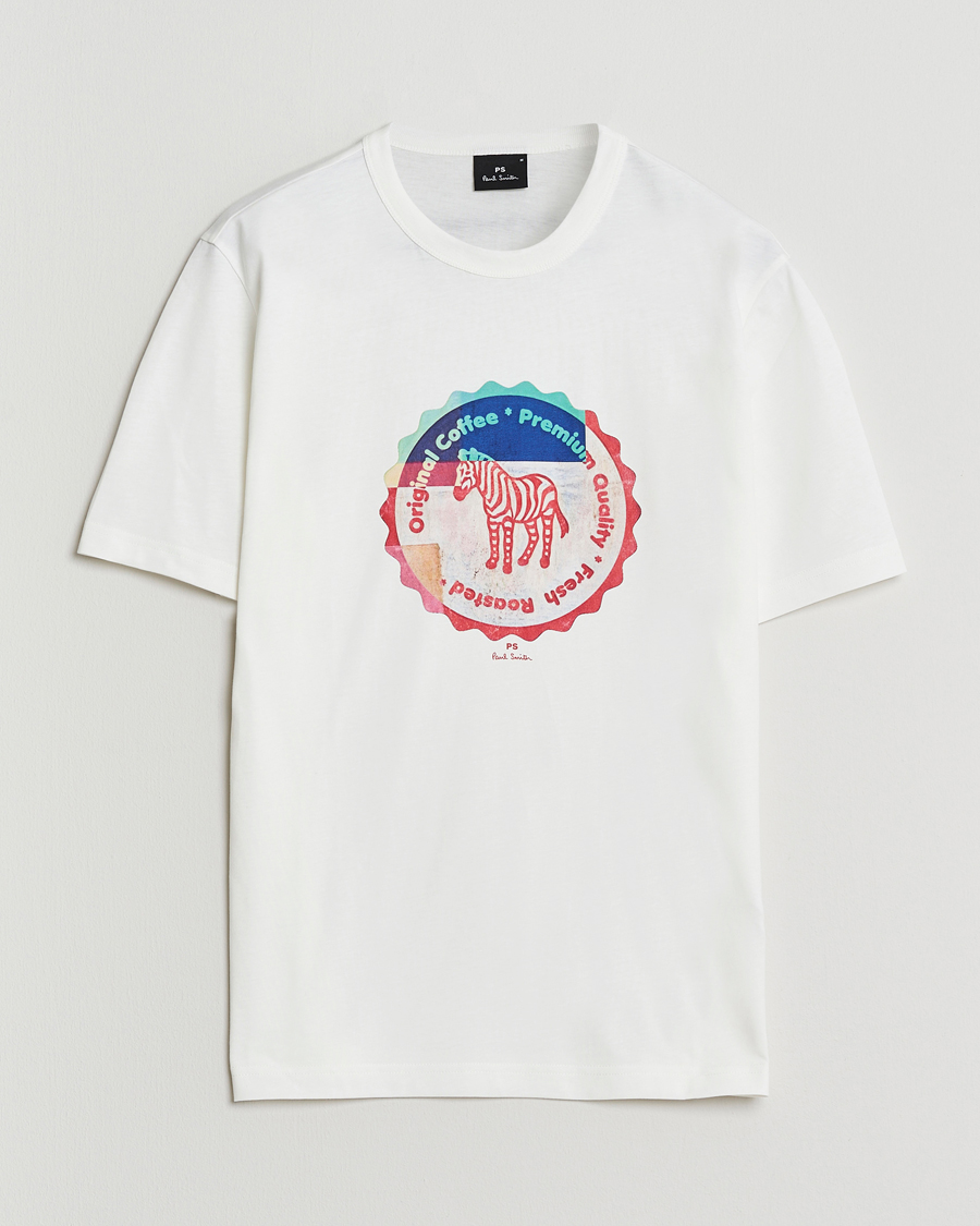 Herren | T-Shirts | PS Paul Smith | Zebra Bottle Top Crew Neck T-Shirt White