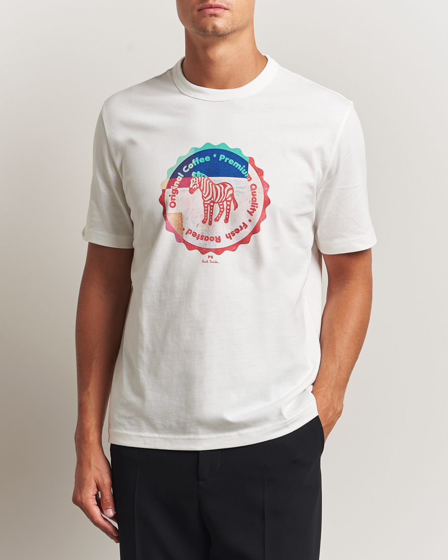 Herren | T-Shirts | PS Paul Smith | Zebra Bottle Top Crew Neck T-Shirt White