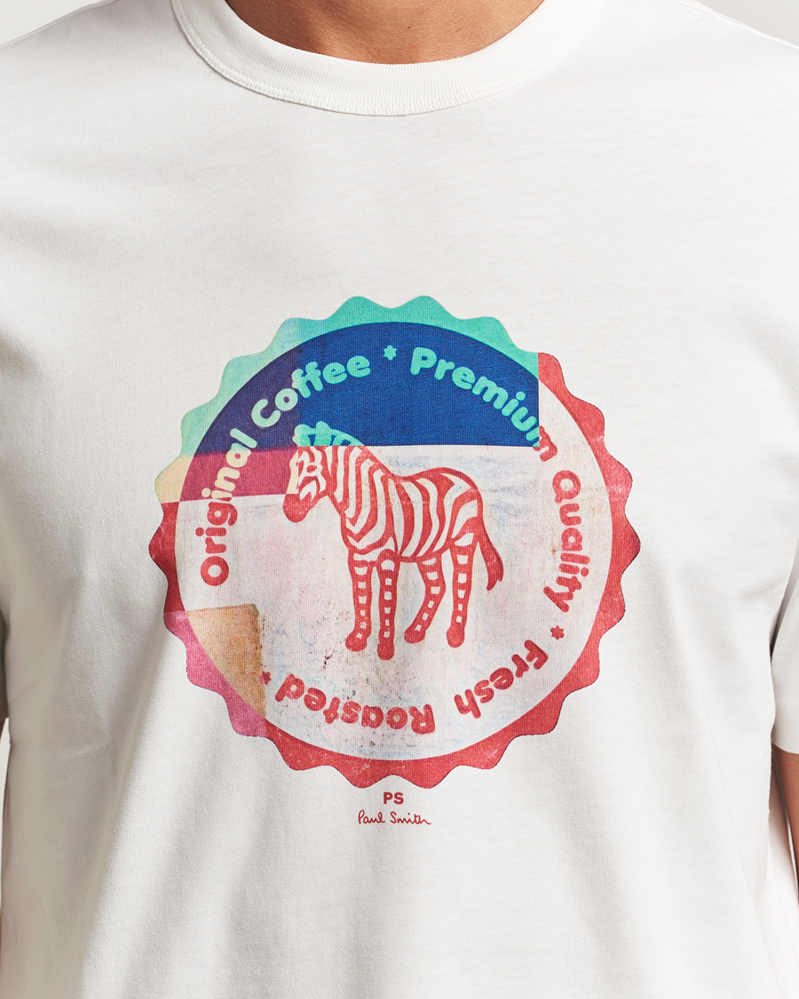 Herren | T-Shirts | PS Paul Smith | Zebra Bottle Top Crew Neck T-Shirt White