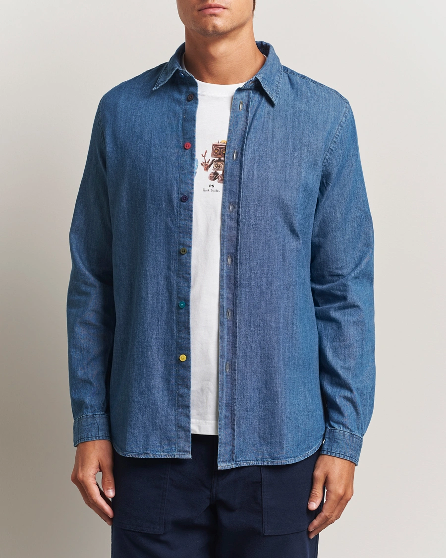 Herren | Hemden | PS Paul Smith | Tailored Fit Denim Shirt Blue Wash