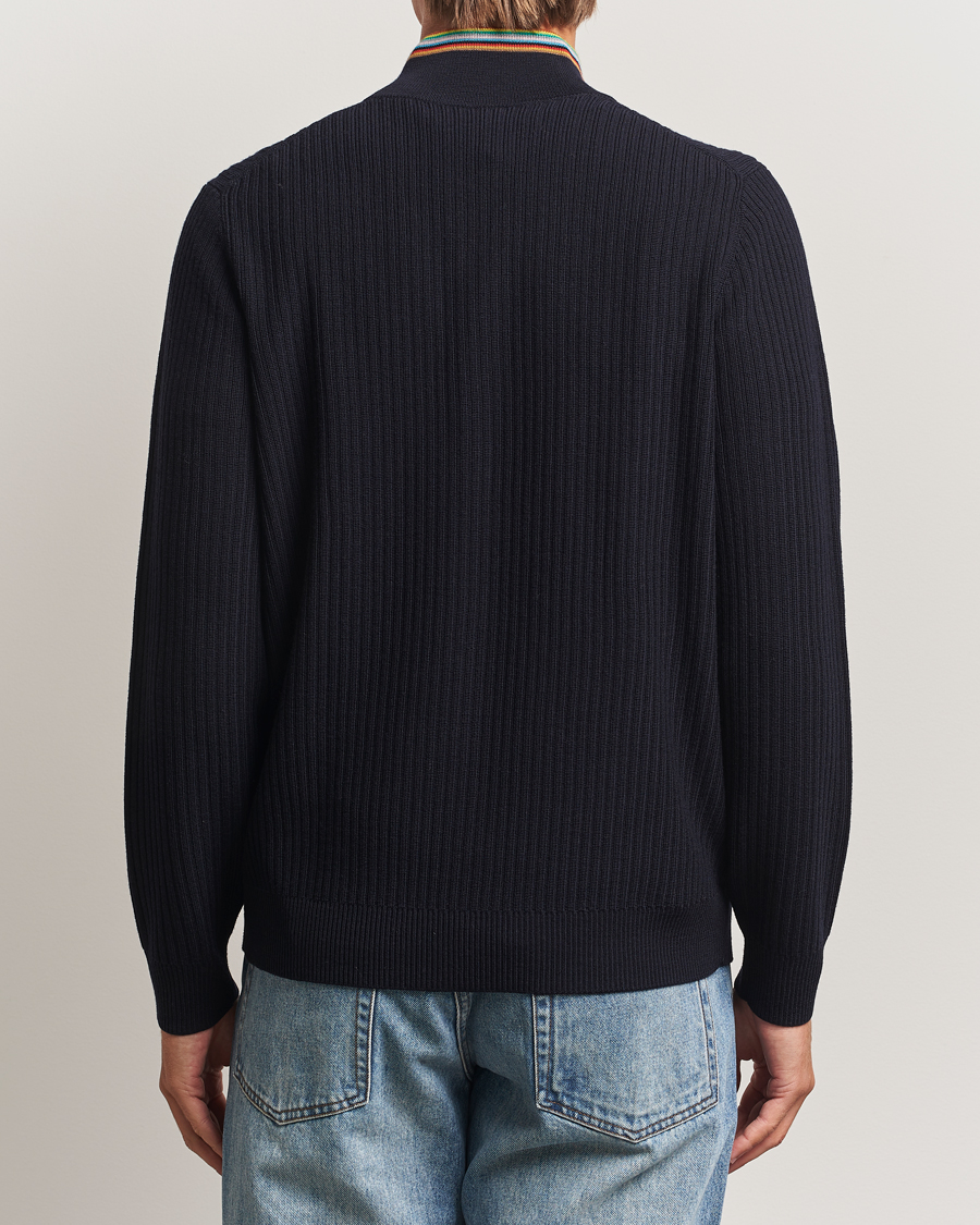 Herren | Pullover | Paul Smith | Merino Rib Knitted Half Zip Navy