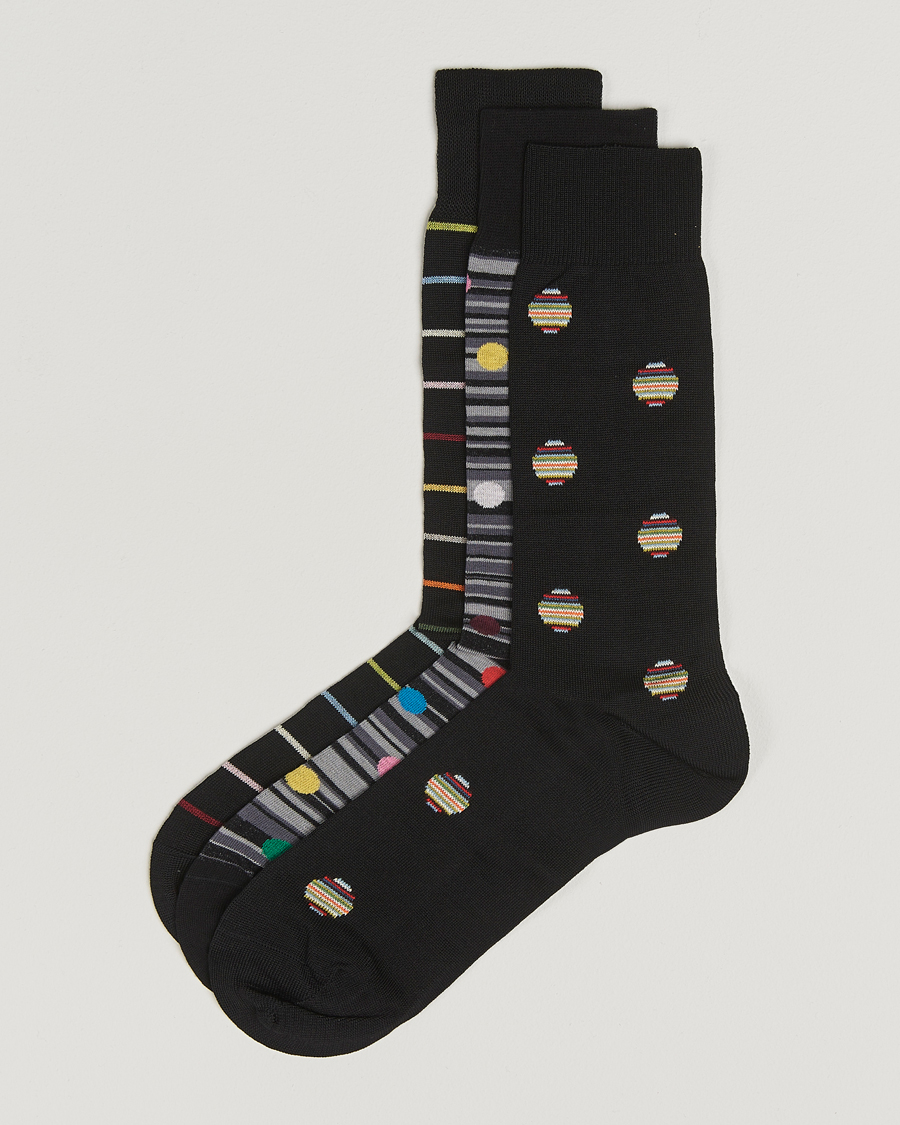 Herren | Unterwäsche | Paul Smith | 3-Pack Printed Sock Black