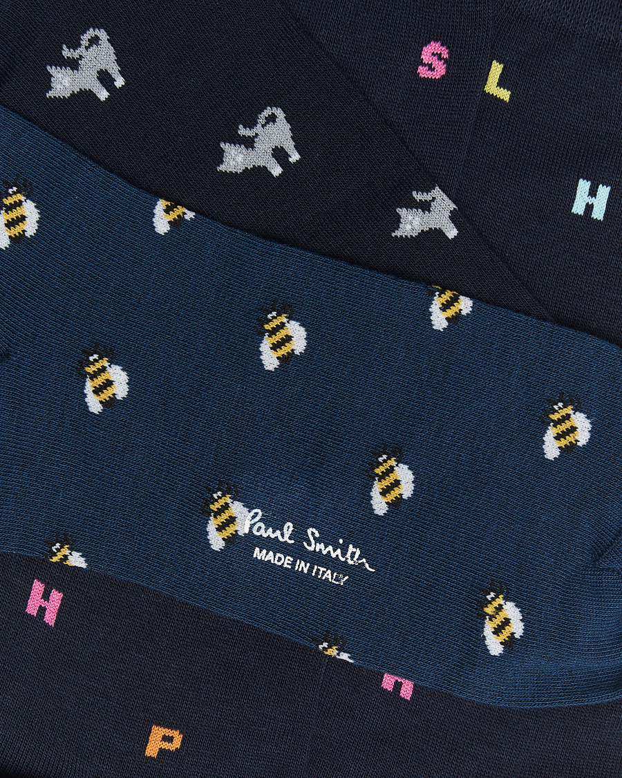Herren | Unterwäsche | Paul Smith | 3-Pack Printed Sock Navy