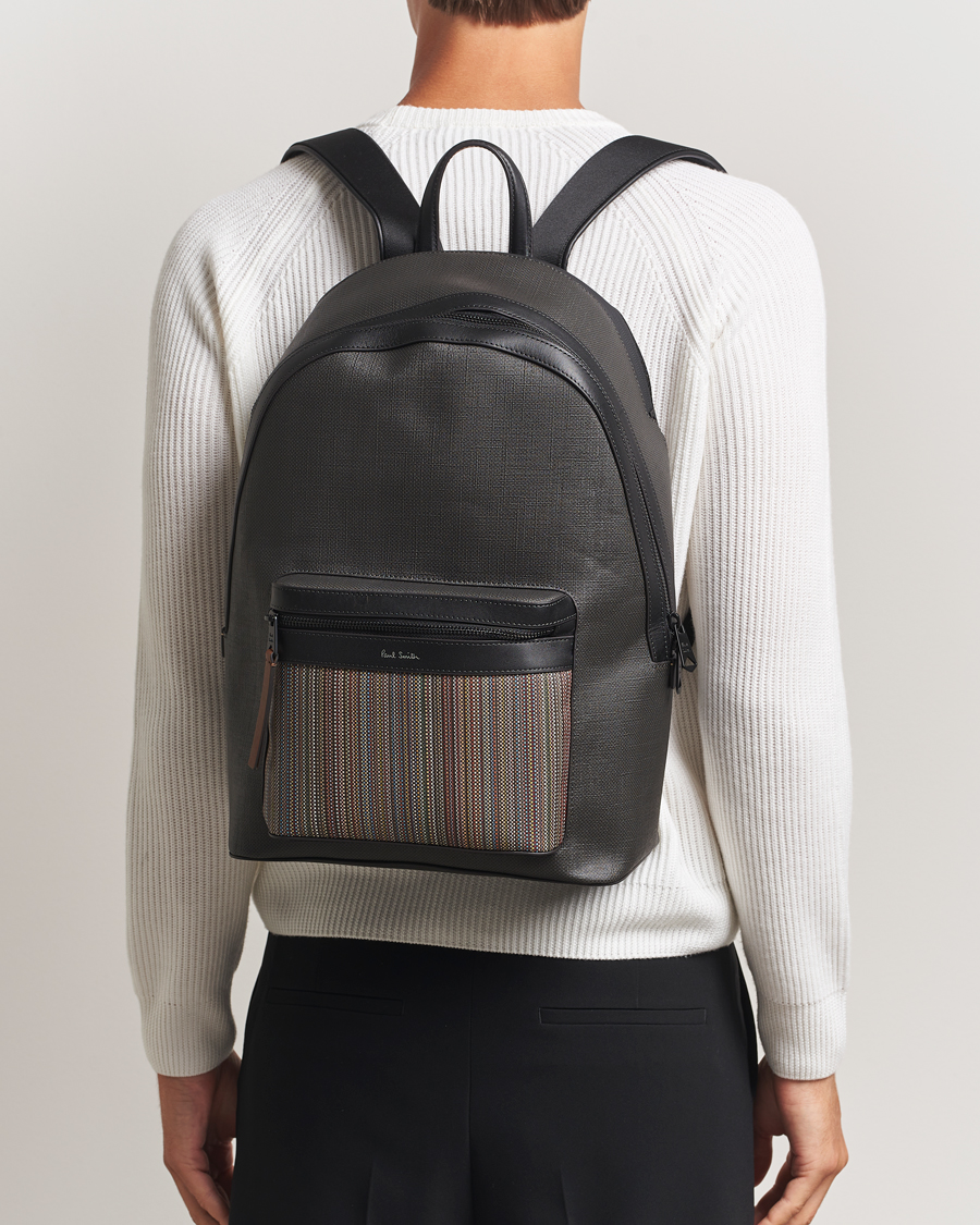 Herren | Taschen | Paul Smith | Nylon Stripe Backpack Black Multi