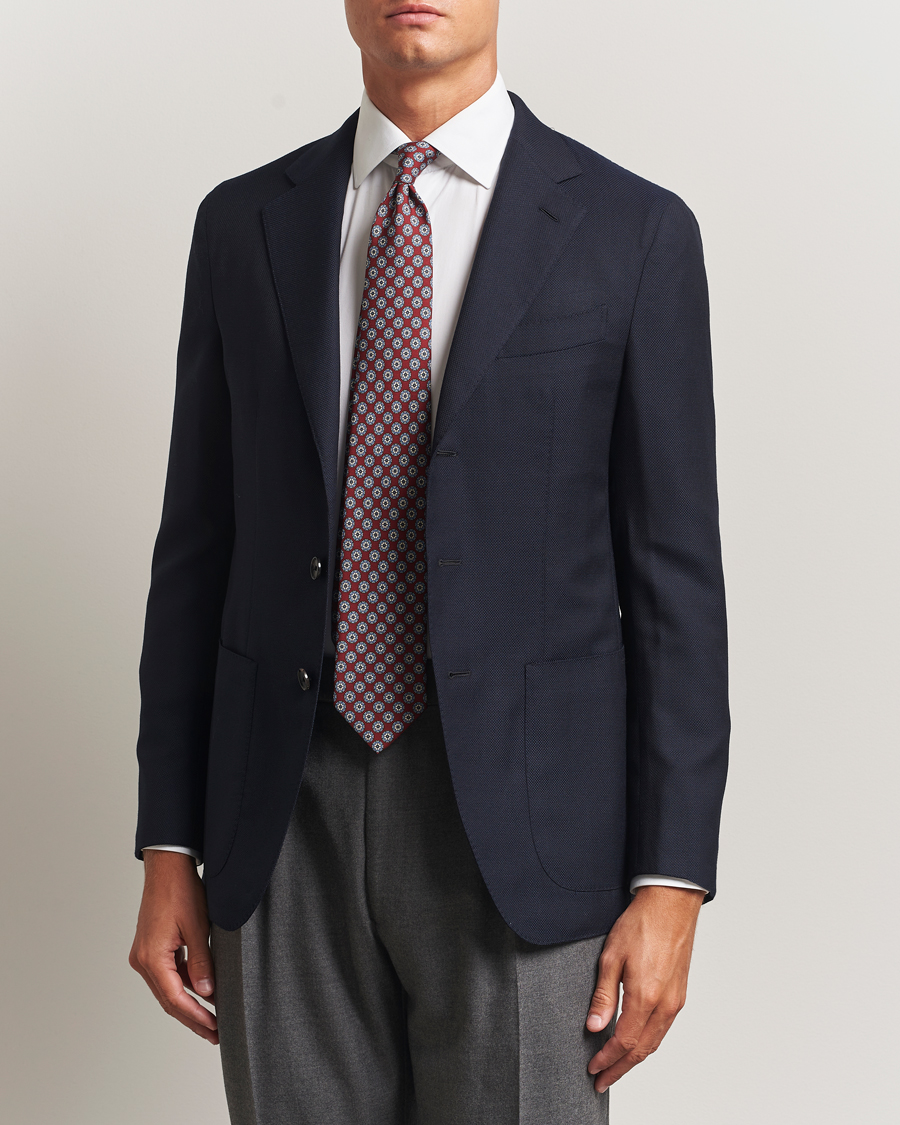 Herren | Sakkos | Caruso | Aida Wool Hopsack Blazer Navy