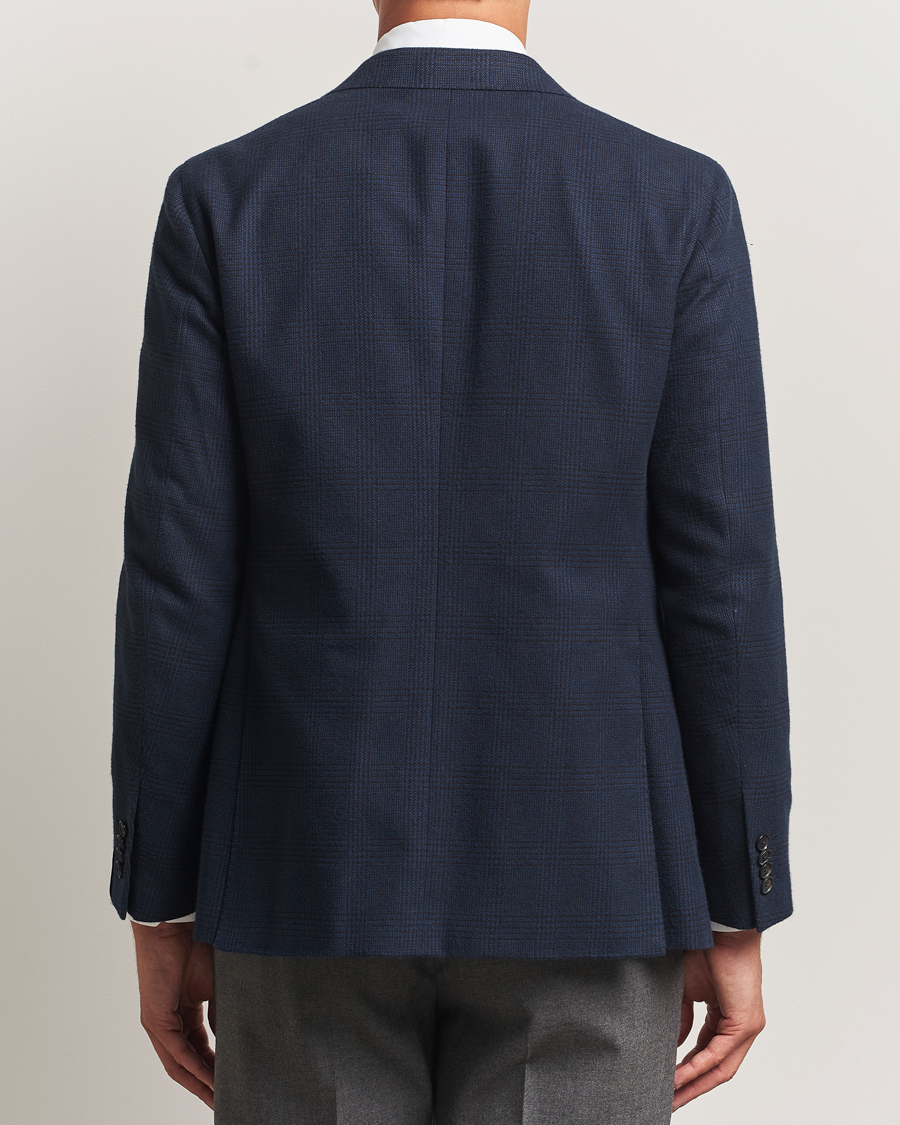 Herren | Sakkos | Caruso | Aida Brushed Cotton Blazer Navy Check