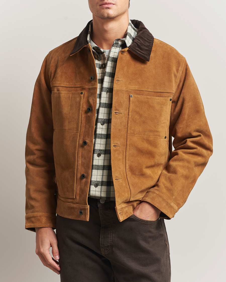 Herren | Jacken | Filson | Short Lined Suede Cruiser Saddle Brown