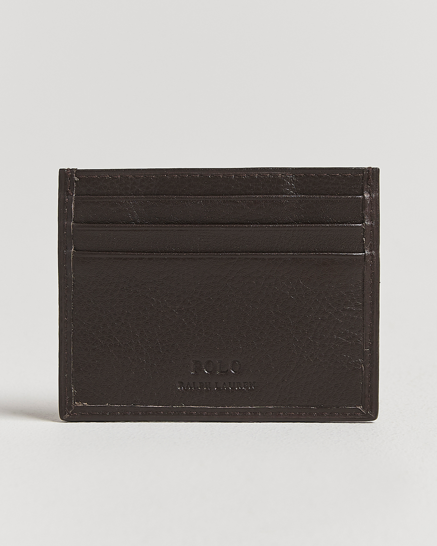 Herren | Geldbörsen | Polo Ralph Lauren | Pebbled Leather Credit Card Holder Brown