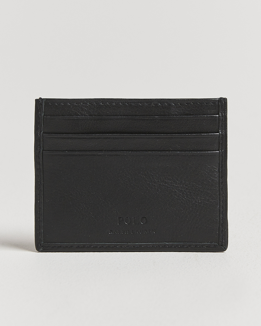 Herren | Geldbörsen | Polo Ralph Lauren | Pebbled Leather Credit Card Holder Black