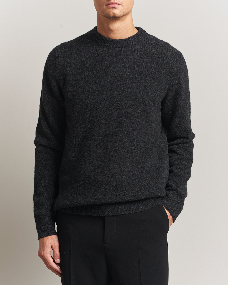 Herren | Pullover | Filippa K | Yak Knitted Sweater Charcoal Melange