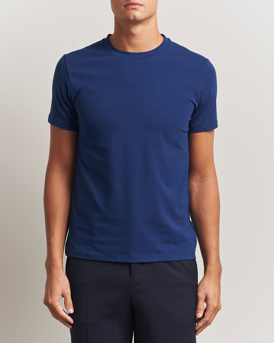 Herren | T-Shirts | Filippa K | Soft Lycra T-Shirt Royal Navy