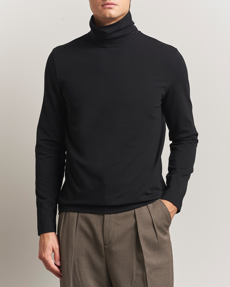 Herren | Pullover | Filippa K | Organic Cotton Stretch Turtleneck Black