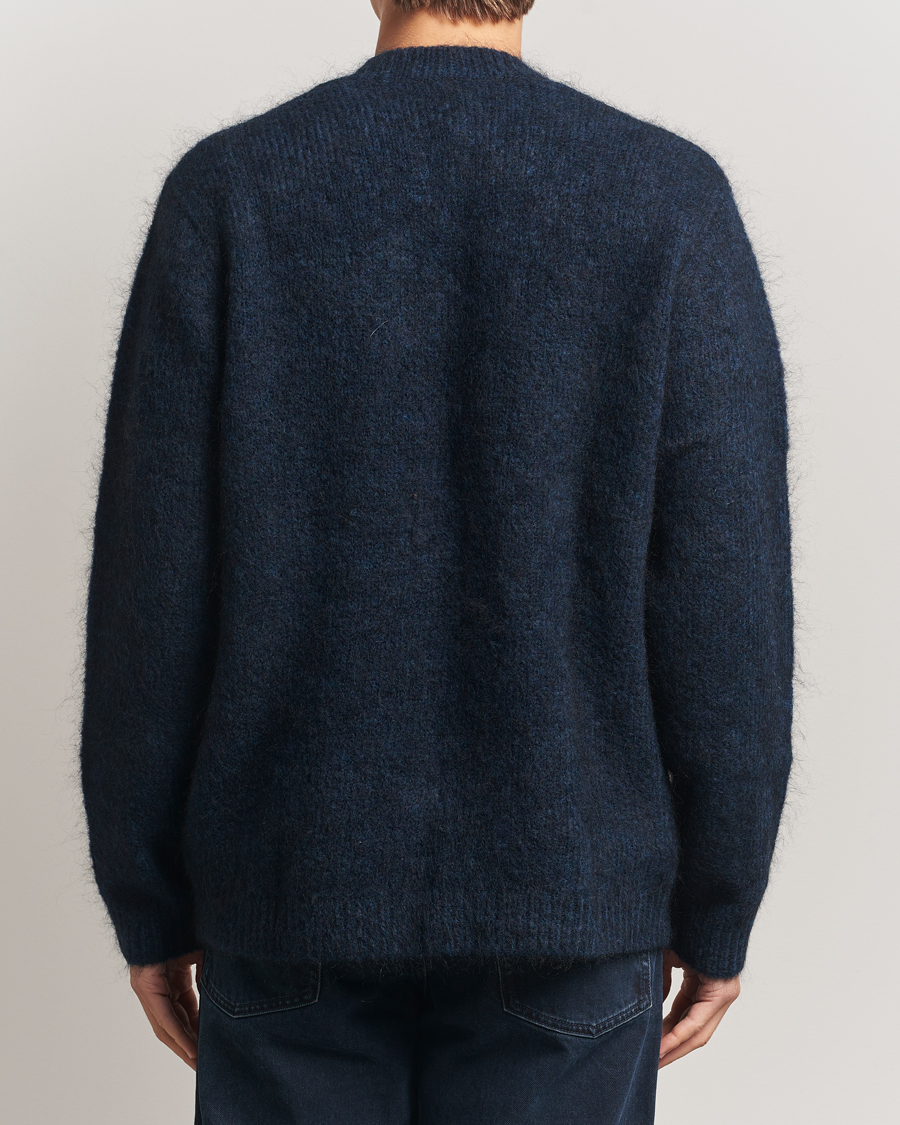 Herren | Pullover | A Day's March | Jarrow Mohair Cardigan Indigo Blue