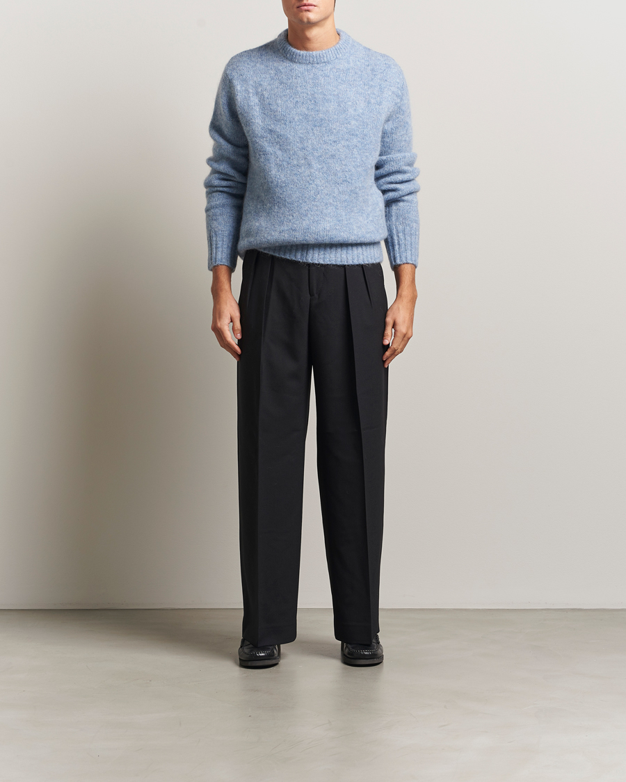 Herren | Pullover | A Day's March | Tietar Mohair Sweater Light Blue