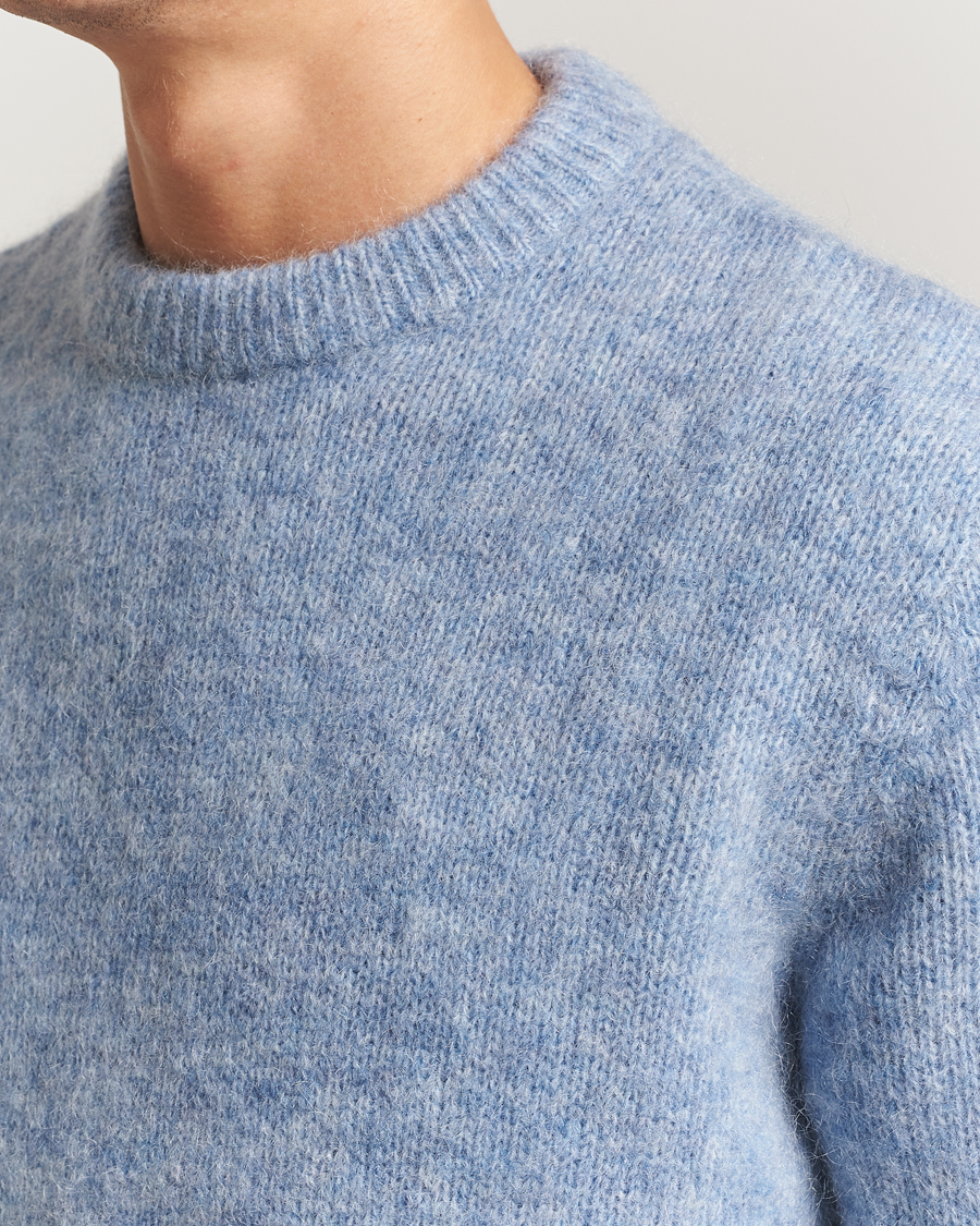 Herren | Pullover | A Day's March | Tietar Mohair Sweater Light Blue