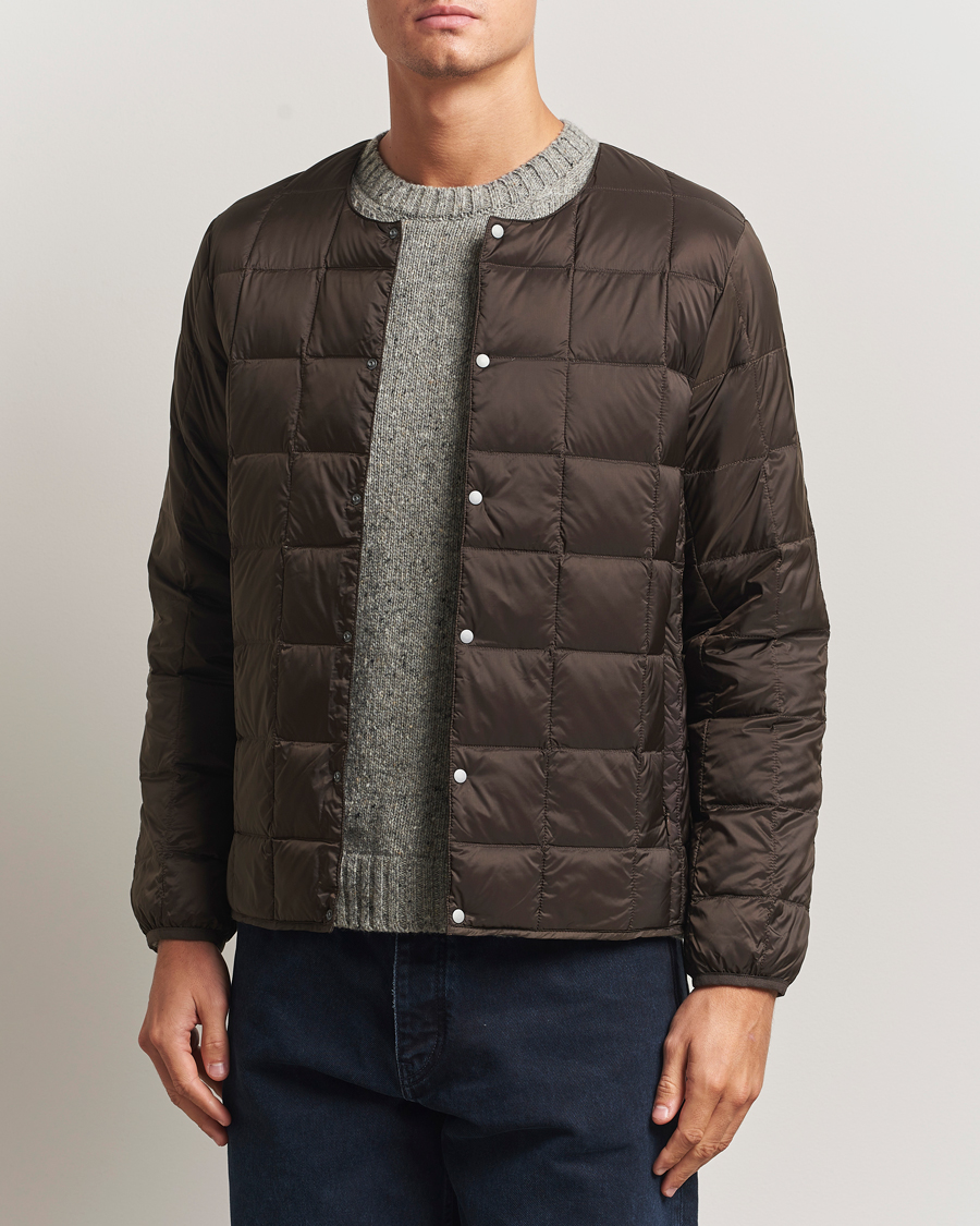 Herren | Jacken | TAION | Crew Neck Button Down Jacket Dark Choco