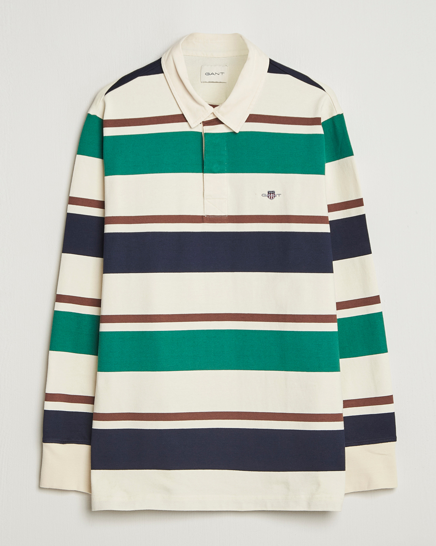 Herren | Pullover | GANT | Striped Heavy Rugger Cream Multi