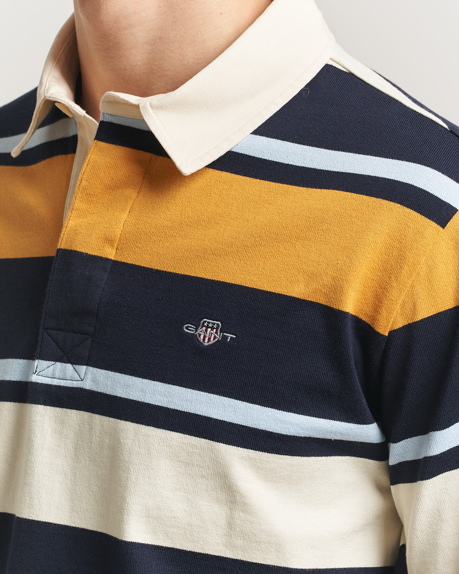 Herren | Pullover | Gant | Striped Heavy Rugger Evening Blue Multi