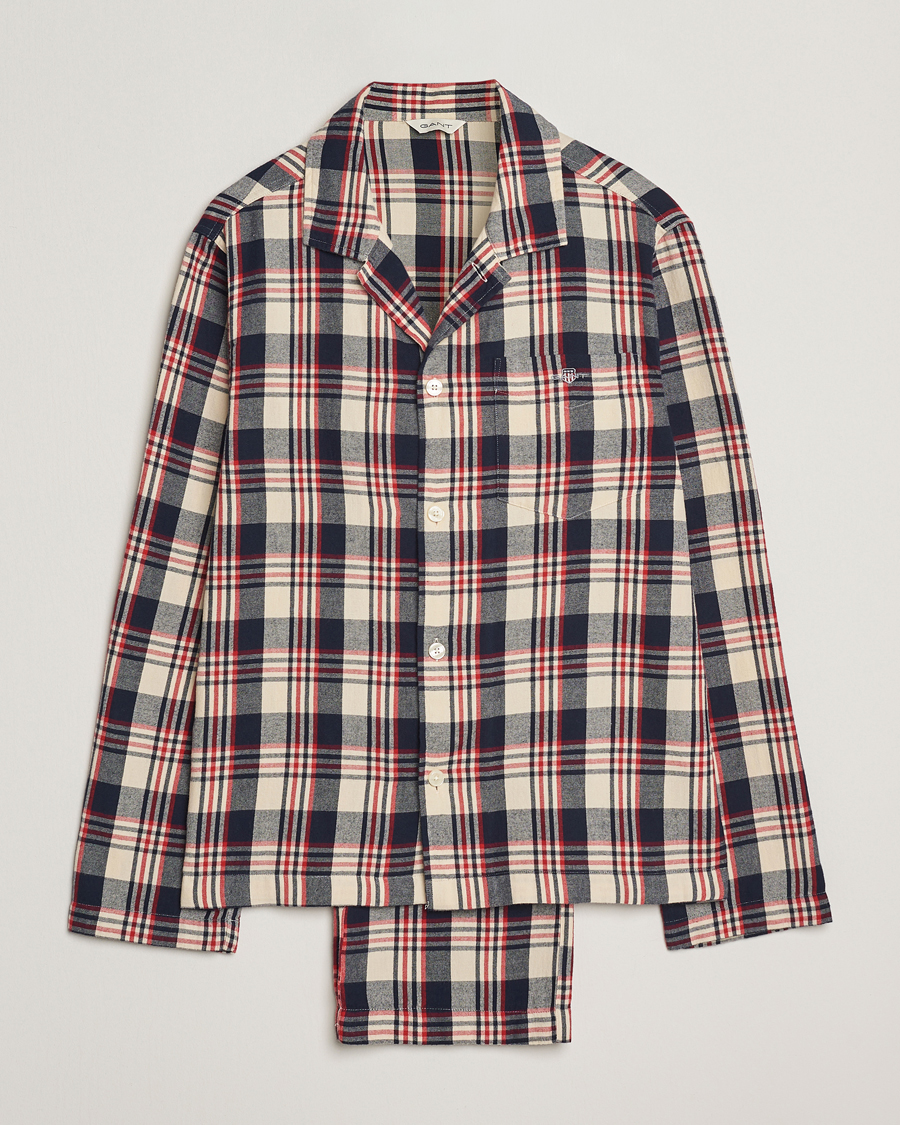 Herren | Schlafanzüge & Bademäntel | GANT | Flannel Checked Pyjama Set Ruby Red