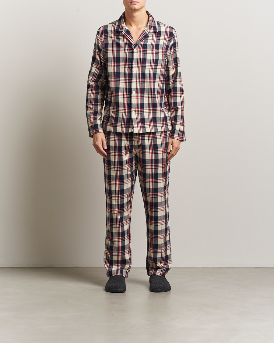 Herren | Schlafanzüge & Bademäntel | GANT | Flannel Checked Pyjama Set Ruby Red