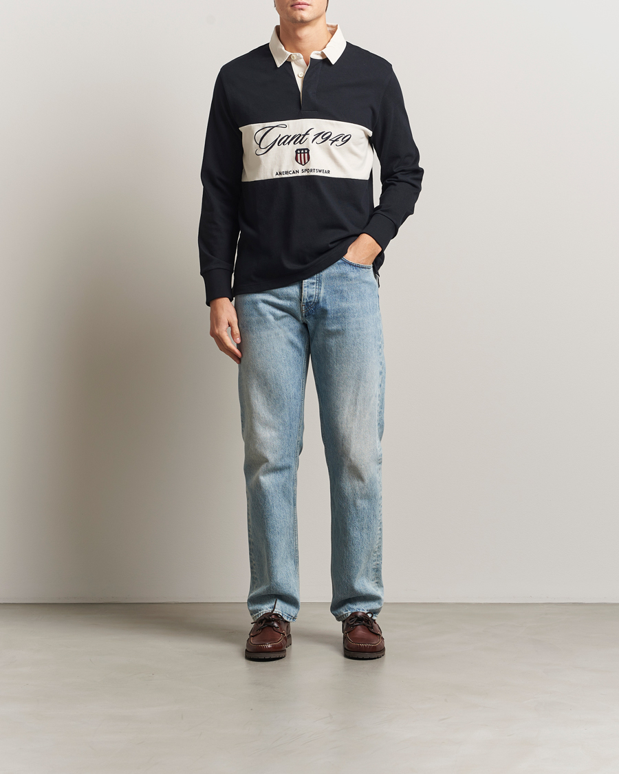 Herren | Pullover | Gant | Blocked Logo Heavy Rugger Black