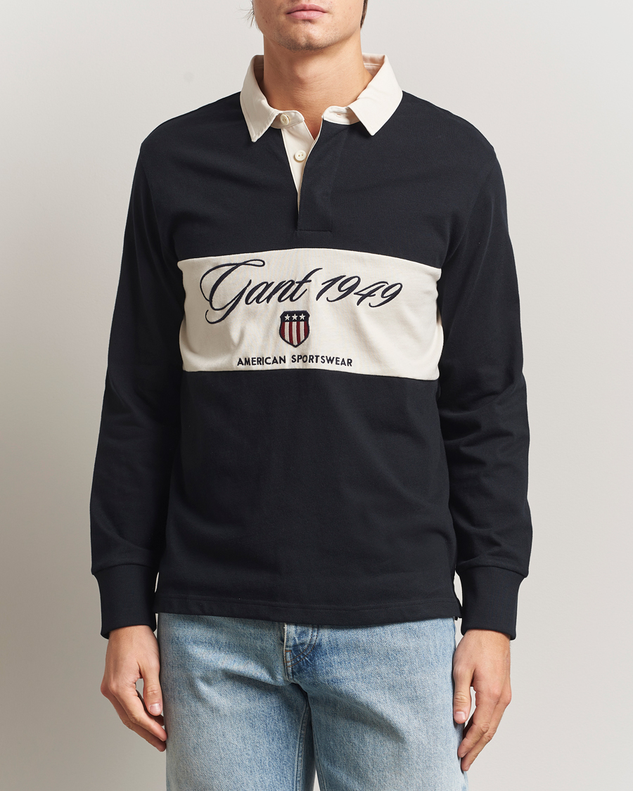 Herren | Pullover | GANT | Blocked Logo Heavy Rugger Black