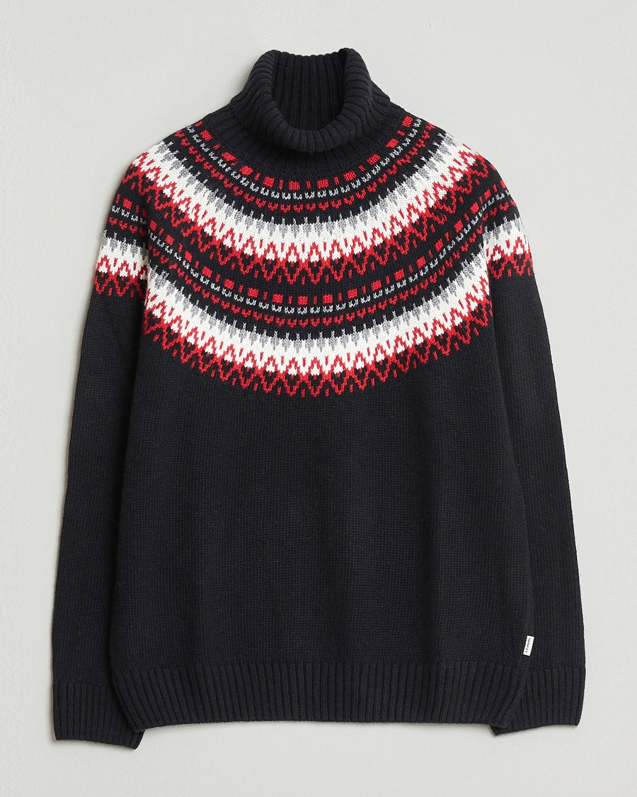 Herren | Pullover | GANT | Fairisle Knitted Turtleneck Black