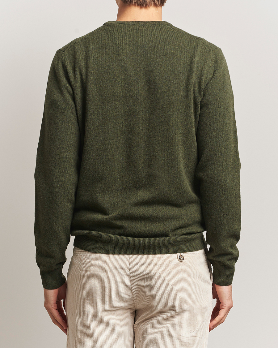 Herren | Pullover | Gant | Superfine Lambswool Crew Neck Khaki Green Melange