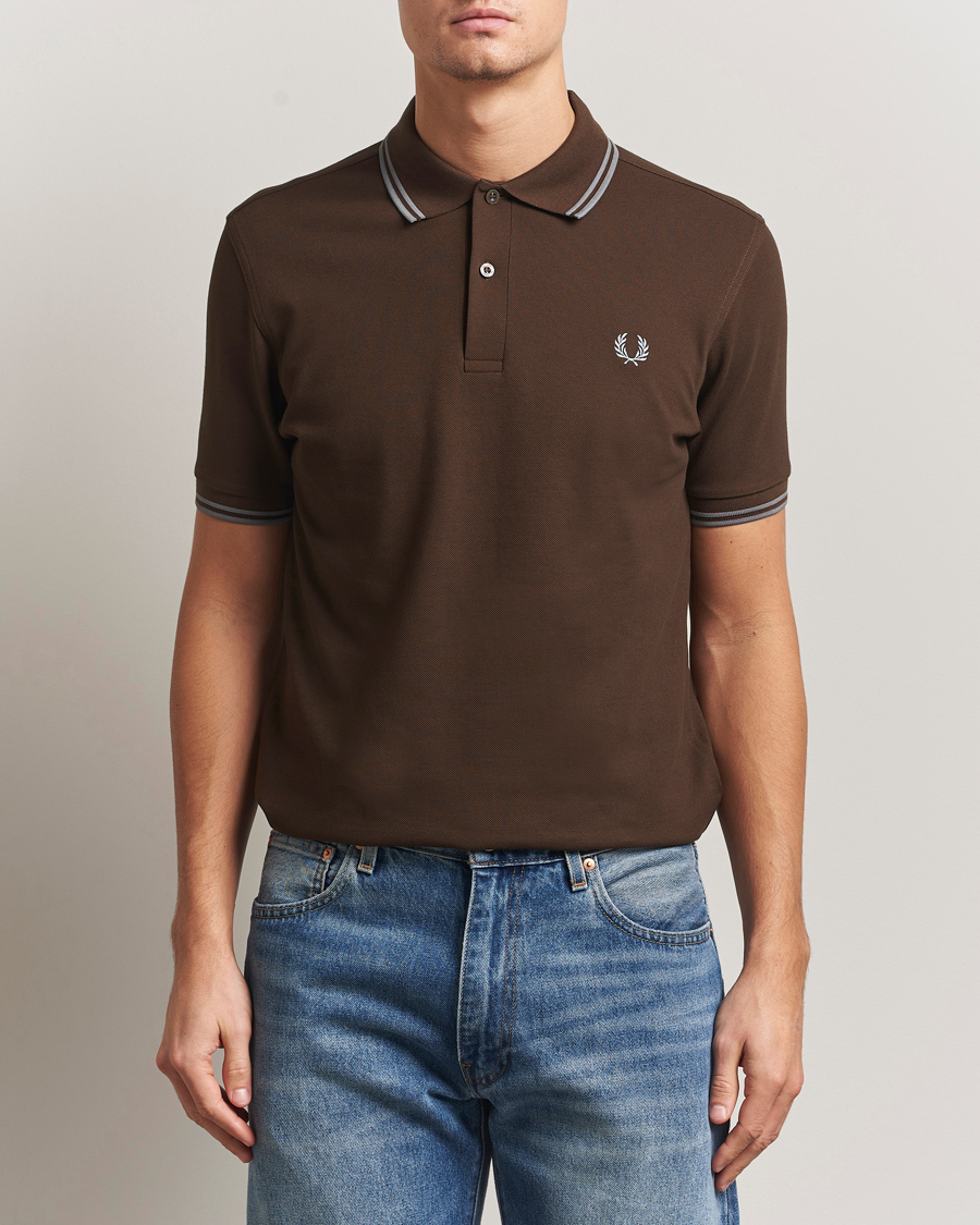 Herren | Poloshirts | Fred Perry | Twin Tipped Shirt Burnt Tobacco