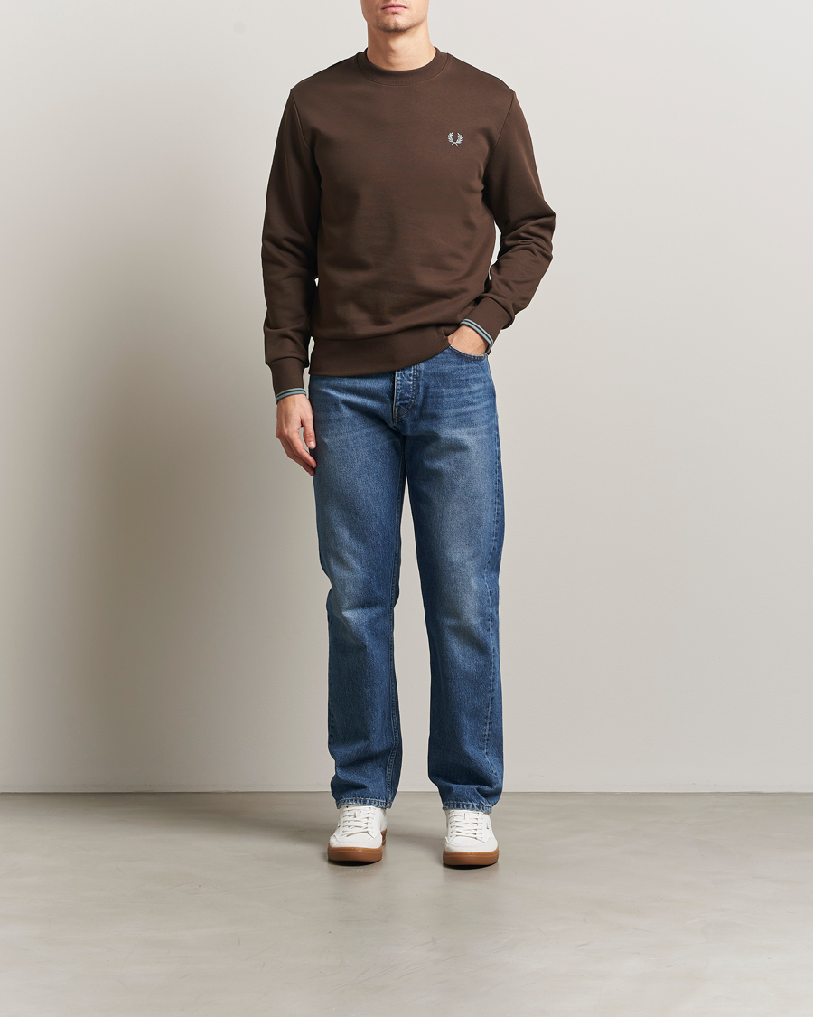 Herren | Pullover | Fred Perry | Crew Neck Sweatshirt Burnt Tobacco