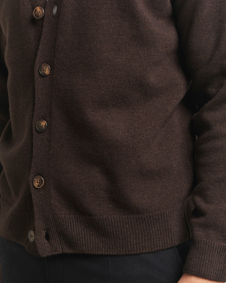 Herren | Pullover | Oscar Jacobson | Eduardo Wool Cardigan Brown