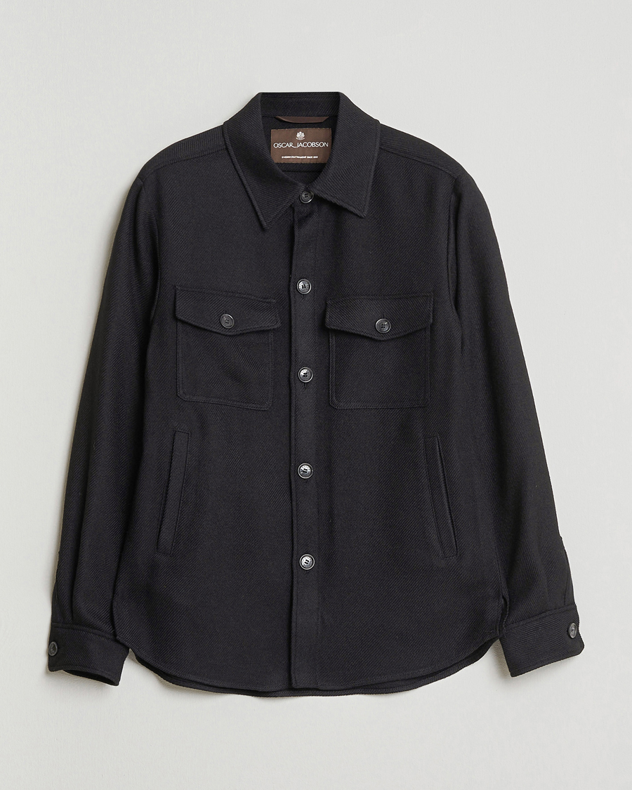 Herren | Jacken | Oscar Jacobson | Maverick Wool Overshirt Black
