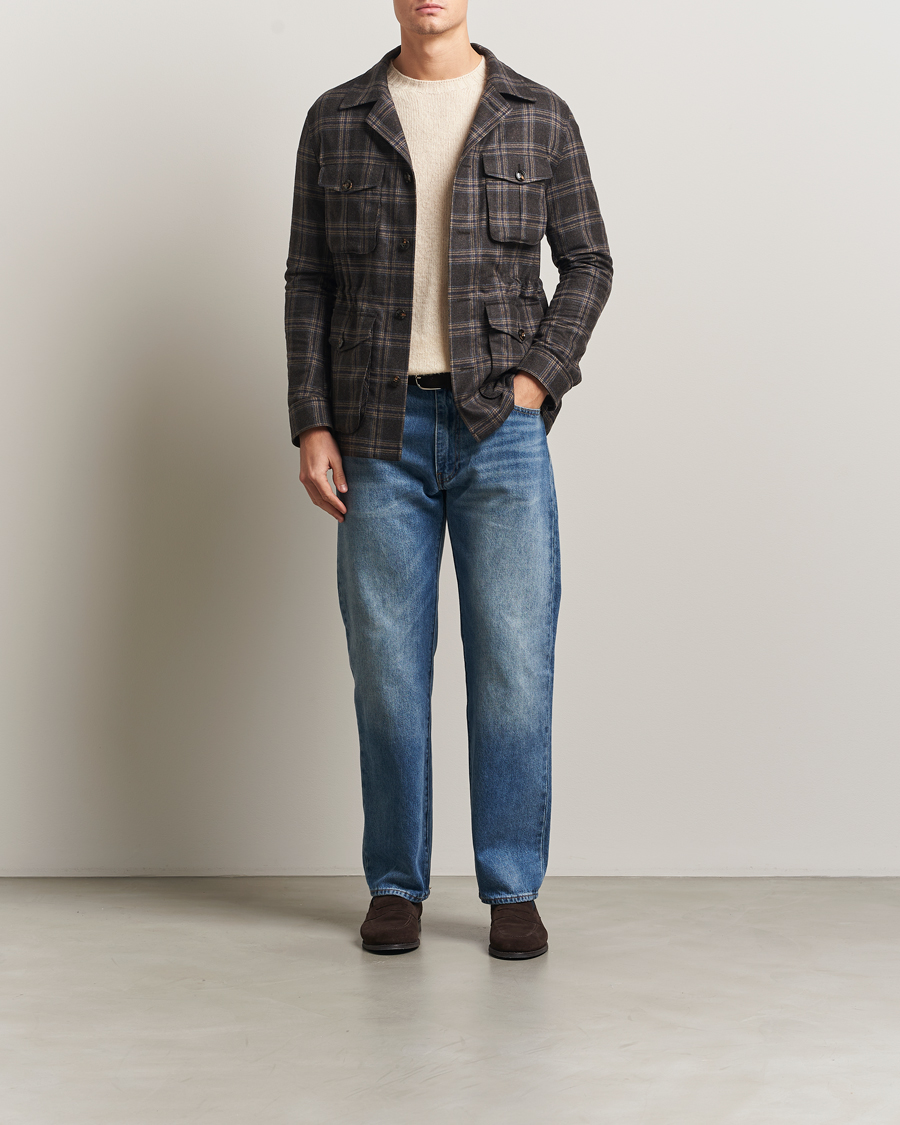 Herren | Jacken | Oscar Jacobson | Sirolo Checked Shirt Jacket Brown/Blue
