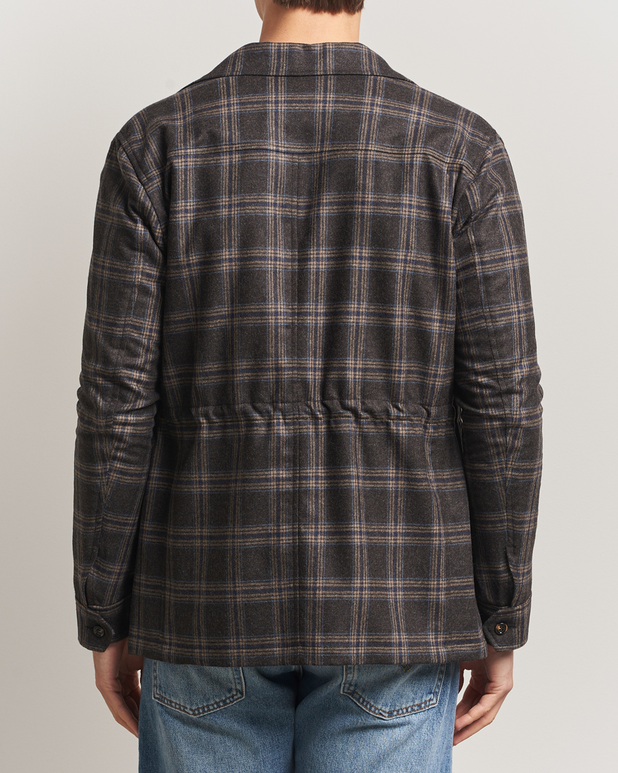 Herren | Jacken | Oscar Jacobson | Sirolo Checked Shirt Jacket Brown/Blue