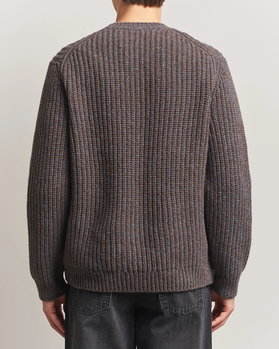 Herren | Pullover | Nudie Jeans | August Chunky Knitted Wool Sweater Brown