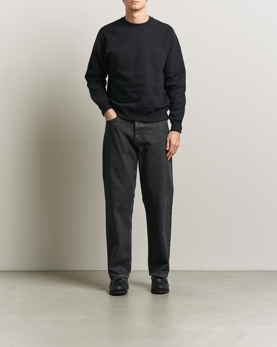 Herren | Pullover | Nudie Jeans | Palle Logo Crew Neck Sweatshirt Black
