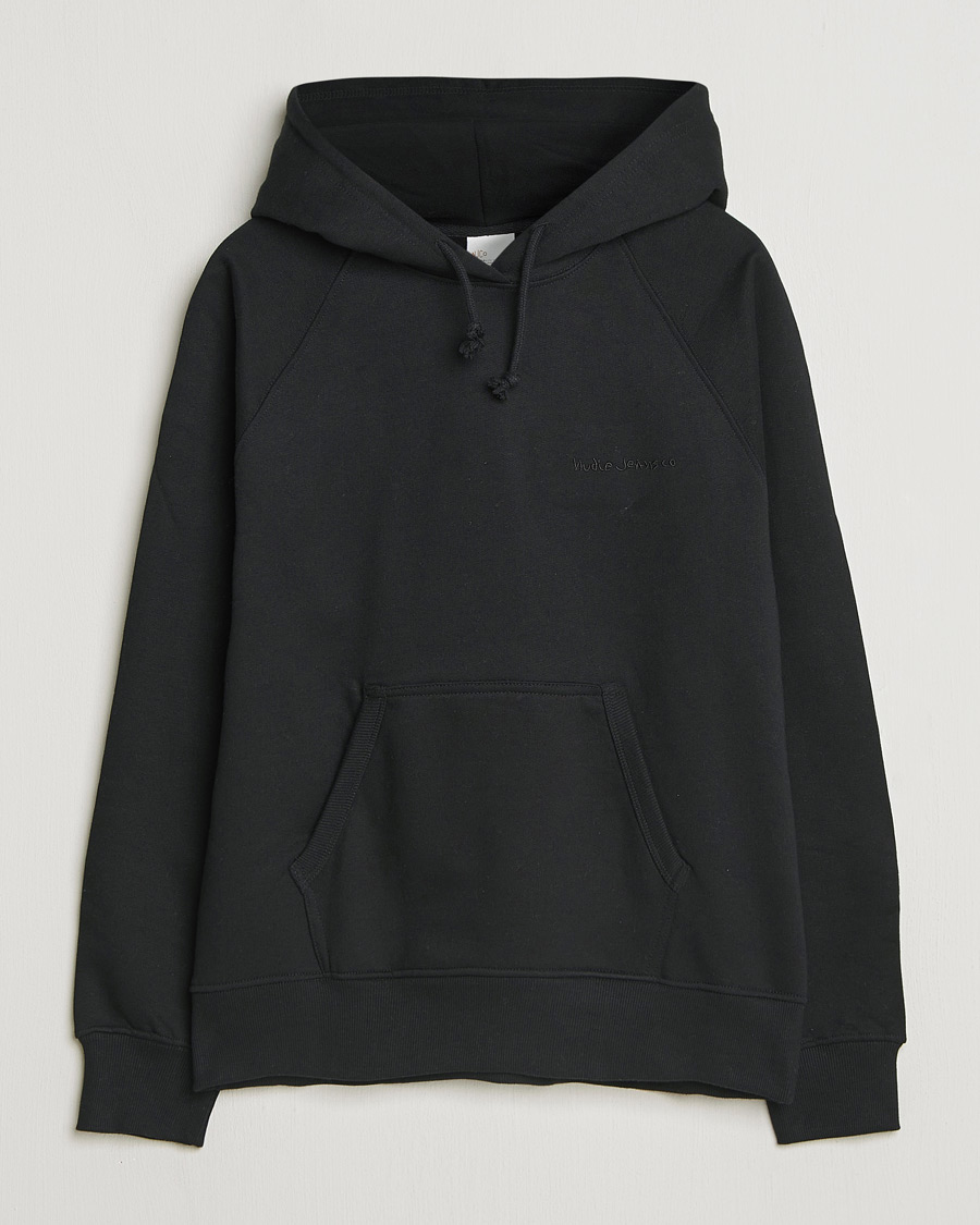 Herren | Pullover | Nudie Jeans | Gunde Logo Hoodie Black