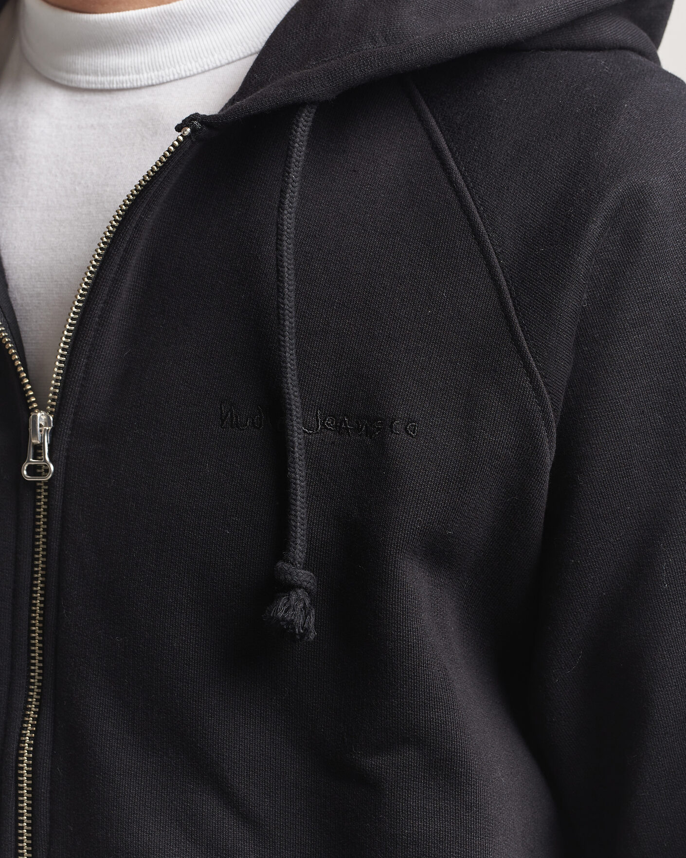Herren | Pullover | Nudie Jeans | Gunde Logo Full Zip Hoodie Black