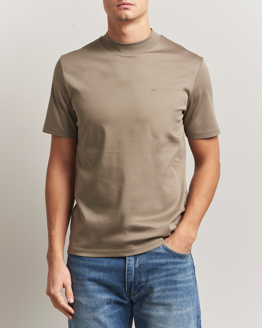 Herren | T-Shirts | J.Lindeberg | Ace Mock Neck T-Shirt Brindle