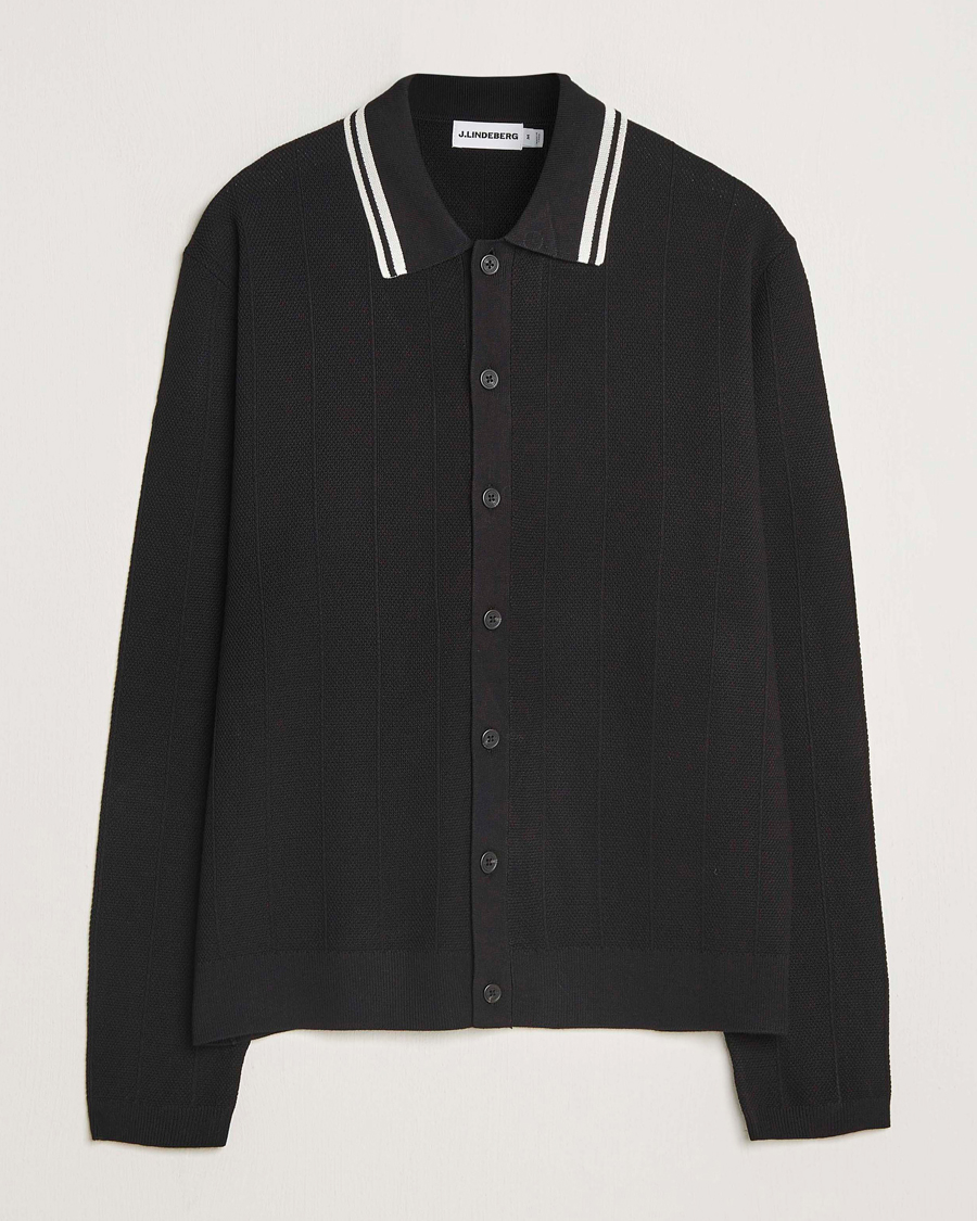 Herren | Pullover | J.Lindeberg | Willem Structured Cardigan Black