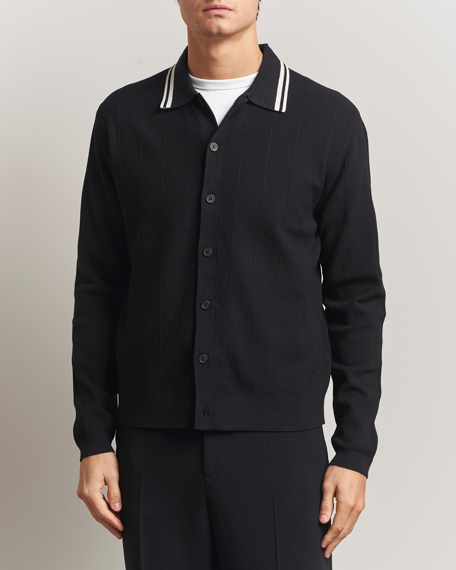 Herren | Pullover | J.Lindeberg | Willem Structured Cardigan Black