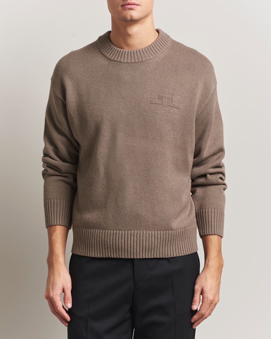 Herren | Pullover | J.Lindeberg | Eddy Wool/Cotton Knitted Sweater Brindle