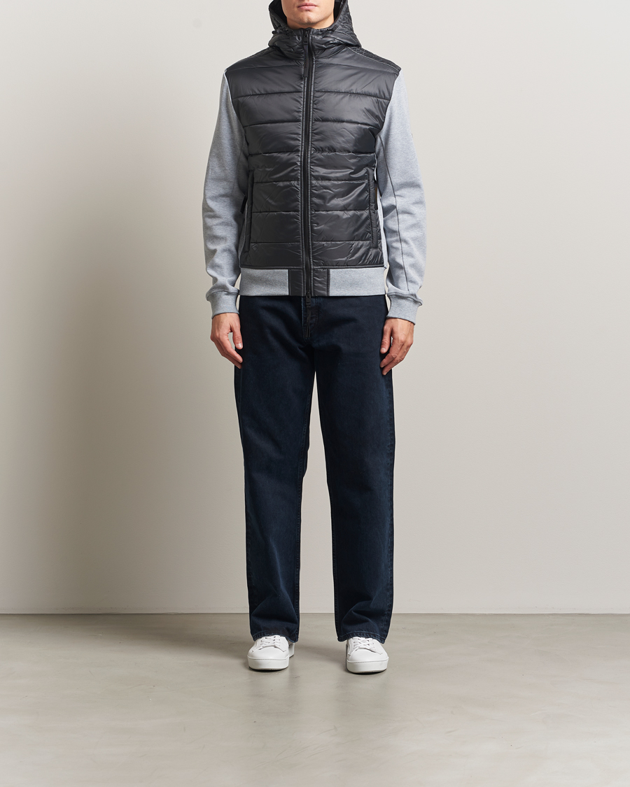 Herren | Jacken | J.Lindeberg | Seth Hybrid Hooded Full Zip Medium Grey Melange