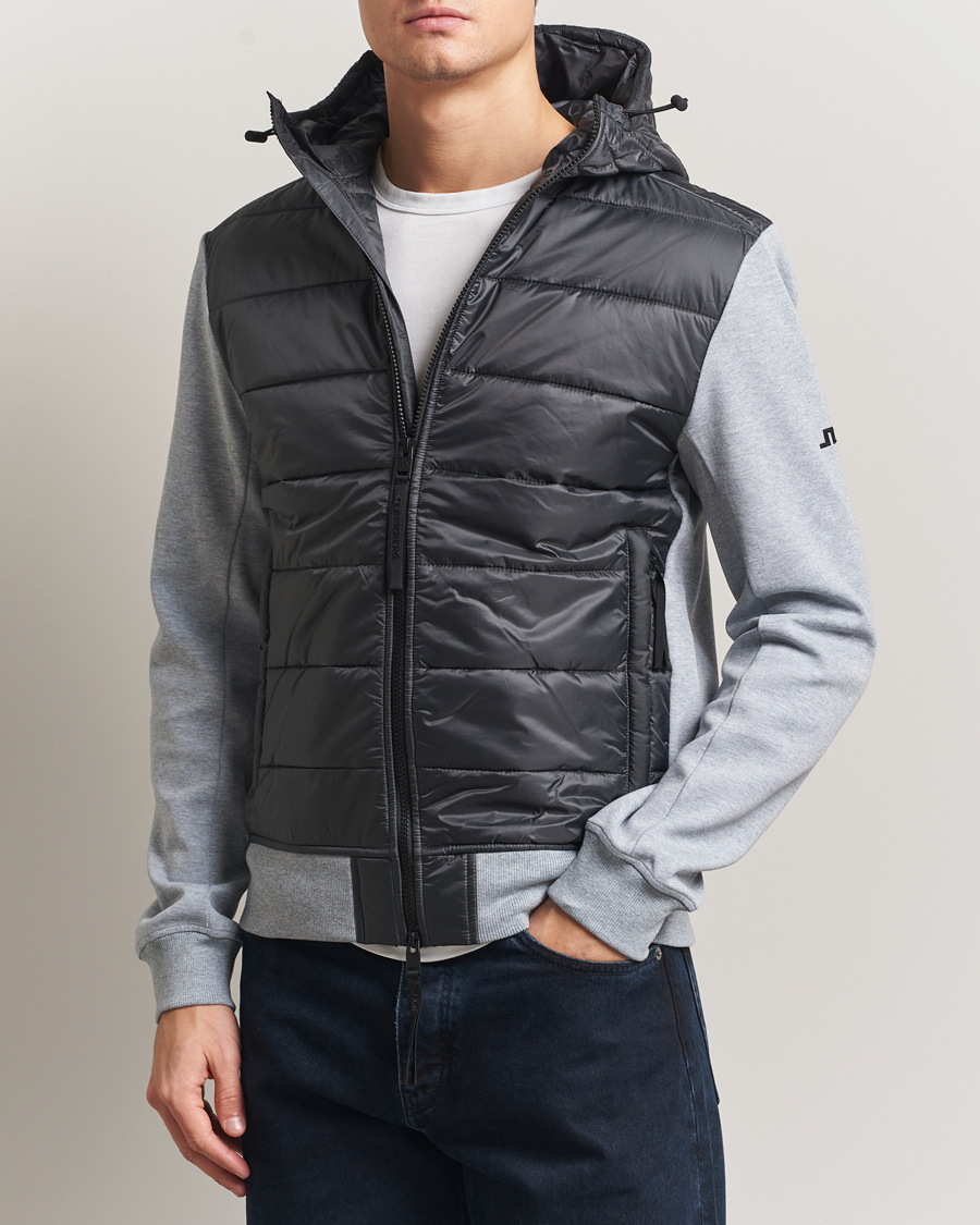 Herren | Jacken | J.Lindeberg | Seth Hybrid Hooded Full Zip Medium Grey Melange