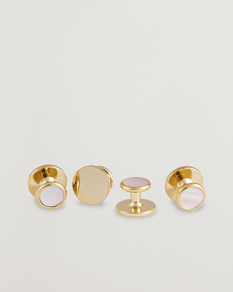 Herren | Manschettenknöpfe | Amanda Christensen | Cufflink & Shirt Studs Set Gold