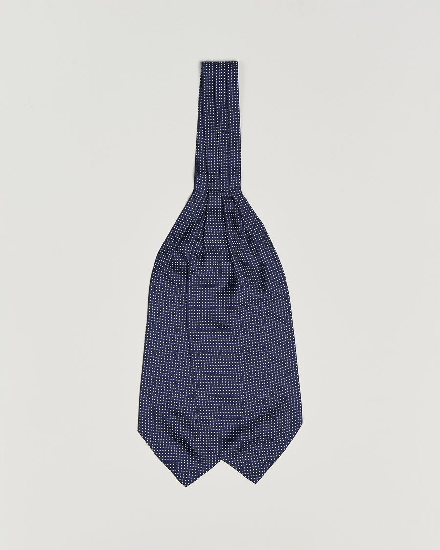 Herren | Tücher | Amanda Christensen | Silk Twill Micro Dot Ascot Navy
