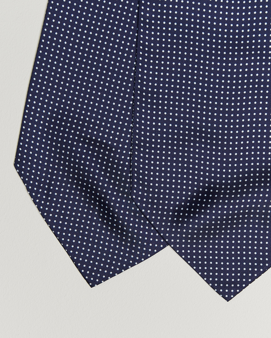 Herren | Tücher | Amanda Christensen | Silk Twill Micro Dot Ascot Navy