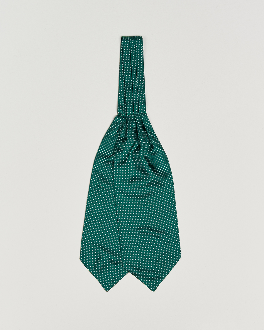 Herren | Tücher | Amanda Christensen | Silk Twill Micro Dot Ascot Bottle Green