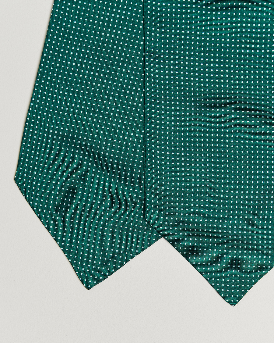 Herren | Tücher | Amanda Christensen | Silk Twill Micro Dot Ascot Bottle Green
